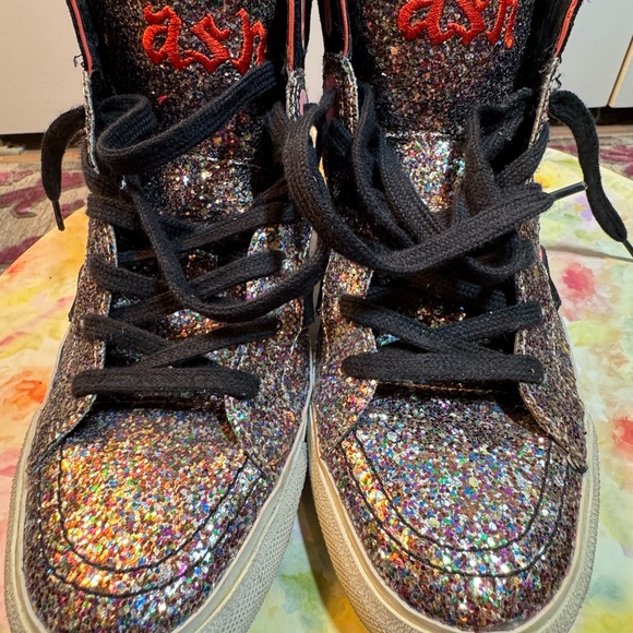 NEW limited edition Ash Glitter Spiked Hightop Spirit Sneakers - Size 38 - Picture 16 of 16